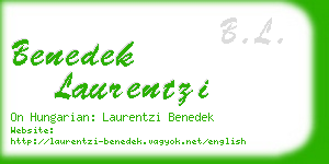 benedek laurentzi business card